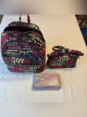 Black Graffiti Backpack 3 piece set